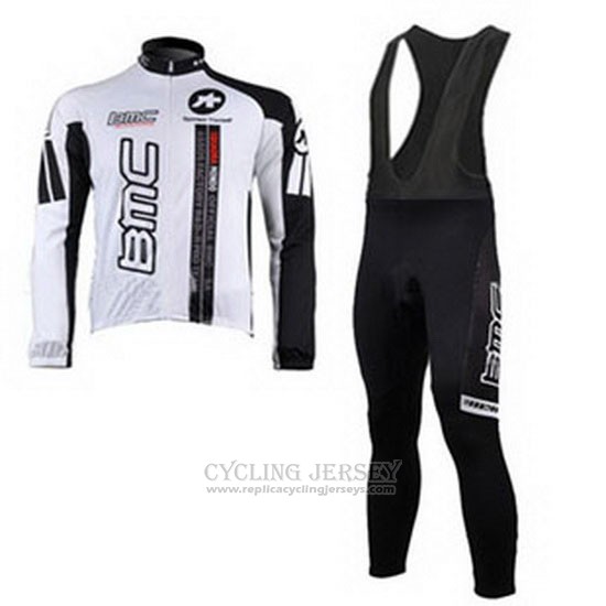 2010 Cycling Jersey BMC White Long Sleeve and Bib Tight